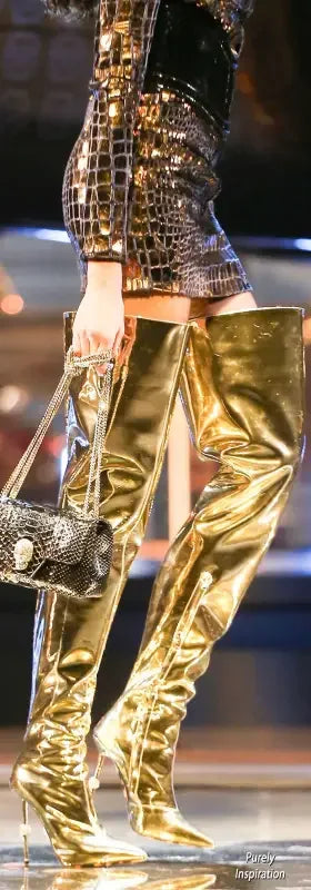 Golden Bling Fashion Boots | Fashionsarah.com