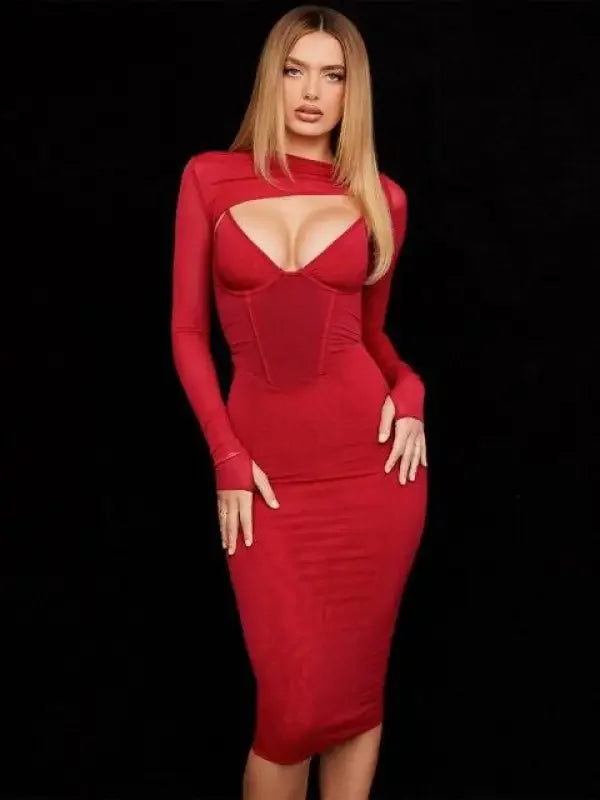 Red Stretchy Dress | Fashionsarah.com