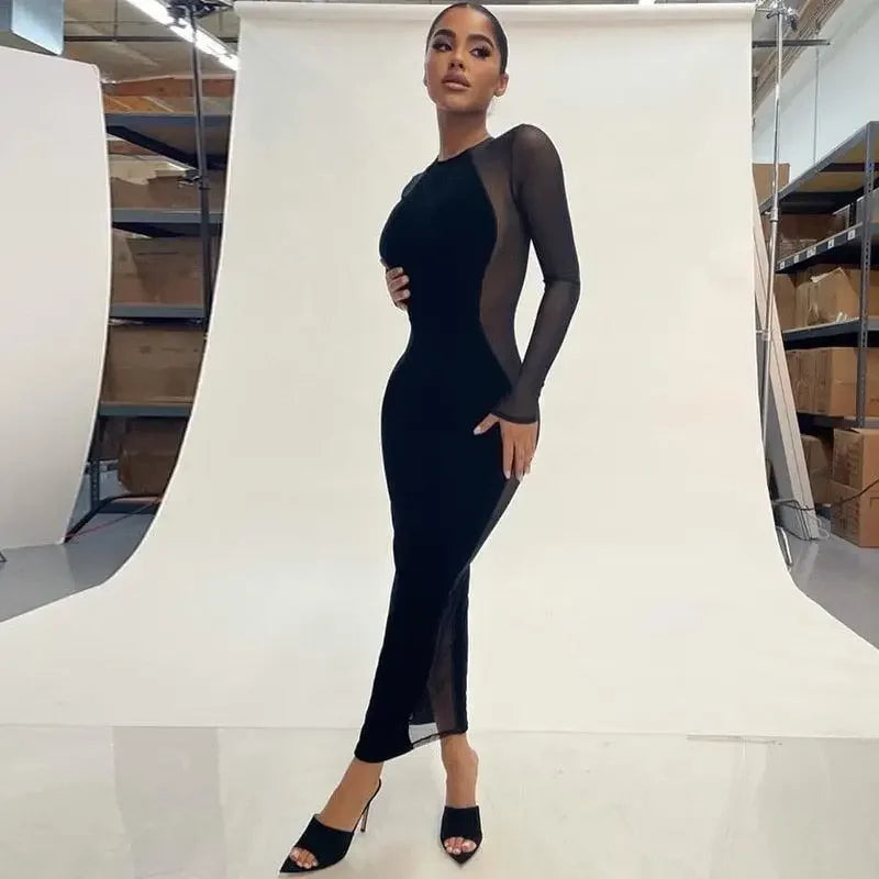 Slim Transparent Midi Dress | Fashionsarah.com