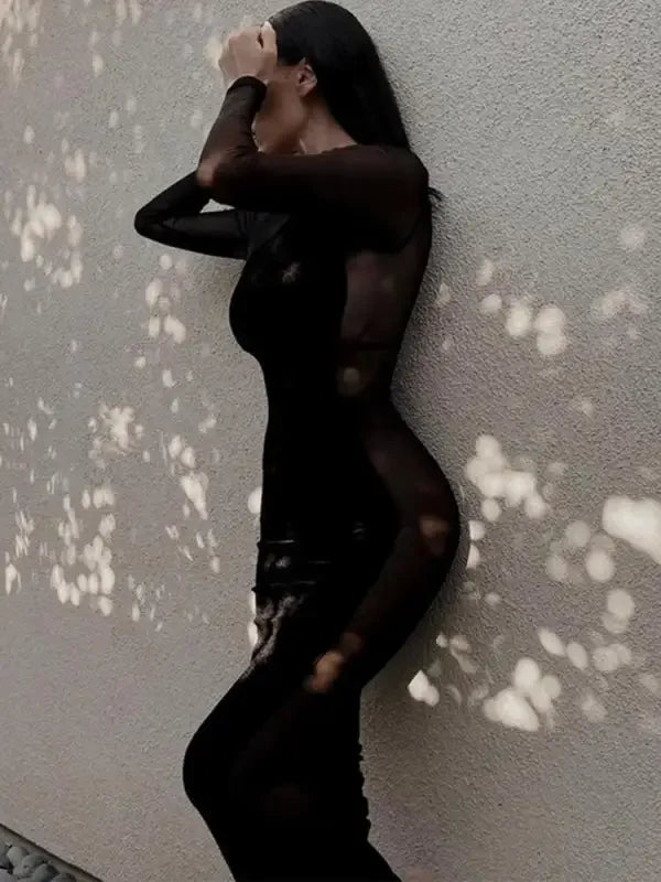 Slim Transparent Midi Dress | Fashionsarah.com