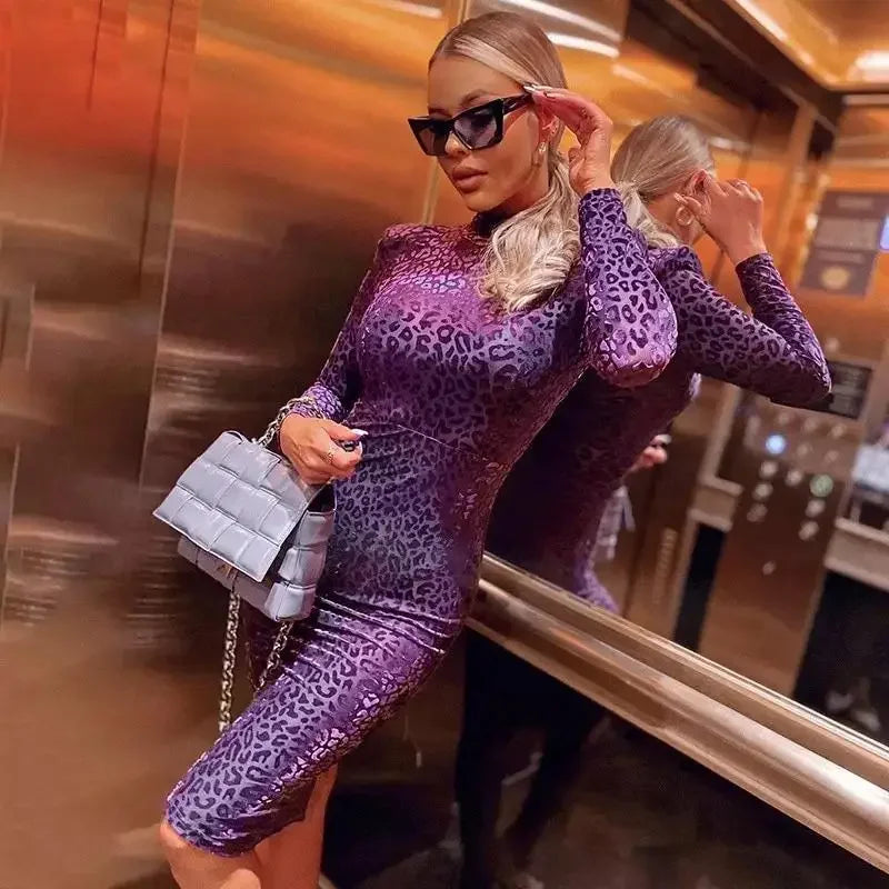 Purple Elegant Midi Dress | Fashionsarah.com