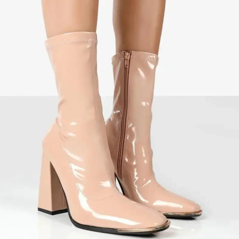 Mid-Calf Square boots | Fashionsarah.com