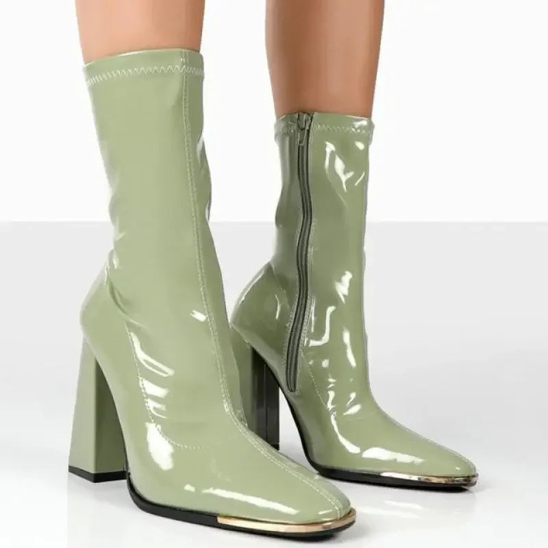 Mid-Calf Square boots | Fashionsarah.com