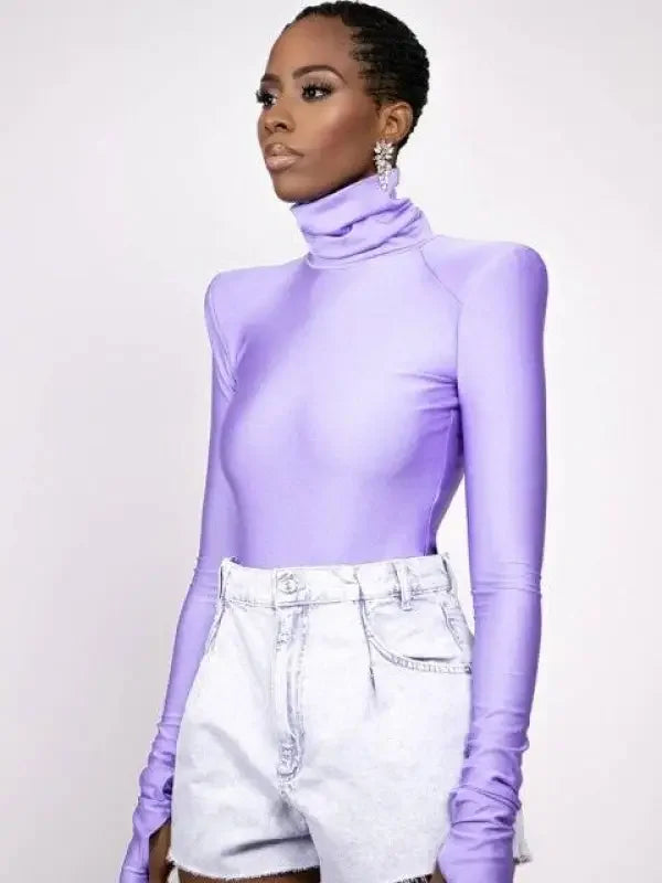 Padded Shoulder Bodysuits with gloves | Fashionsarah.com