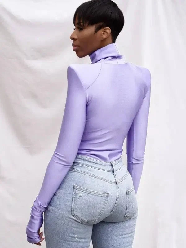 Padded Shoulder Bodysuits with gloves | Fashionsarah.com