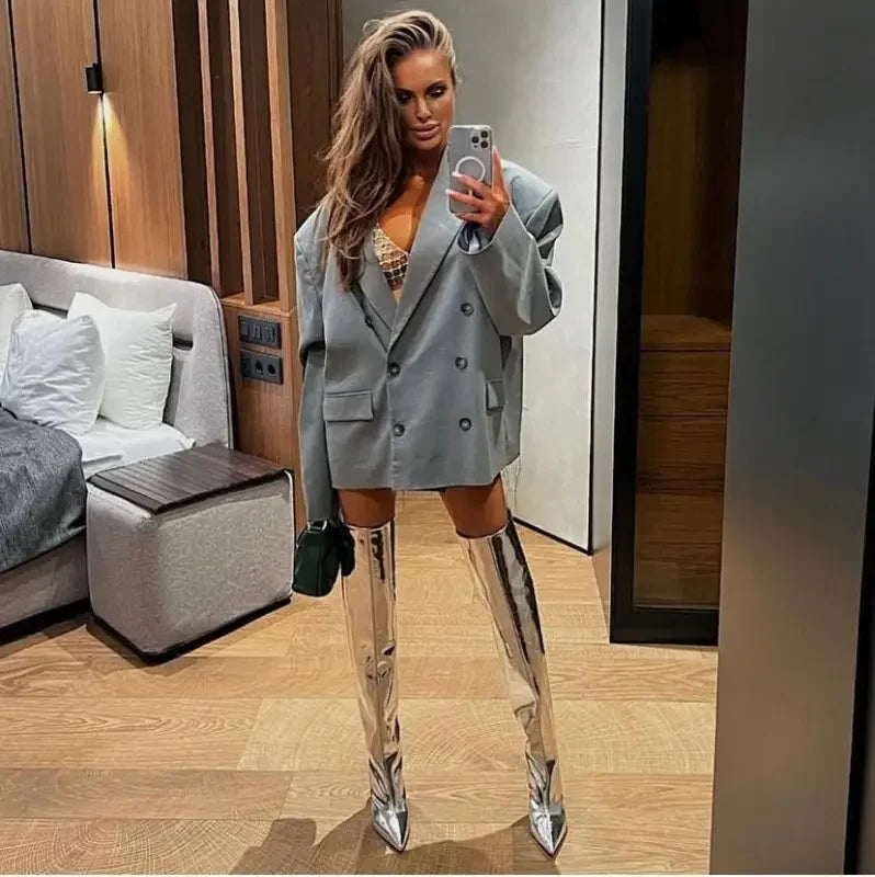 Over The Knee Mirror Boots | Fashionsarah.com