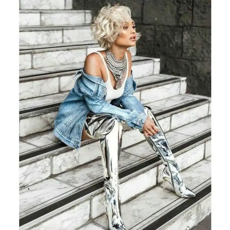 Over The Knee Mirror Boots | Fashionsarah.com