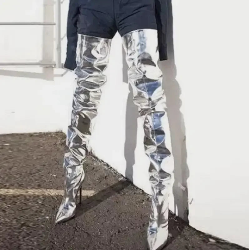 Over The Knee Mirror Boots | Fashionsarah.com