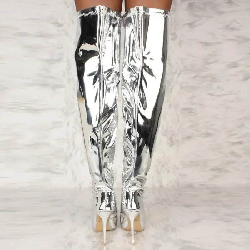 Over The Knee Mirror Boots | Fashionsarah.com