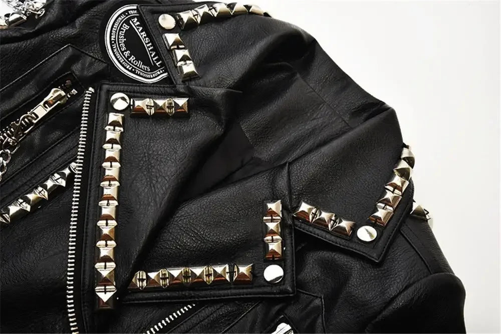 Short Locomotive Leather Jacket | Fashionsarah.com