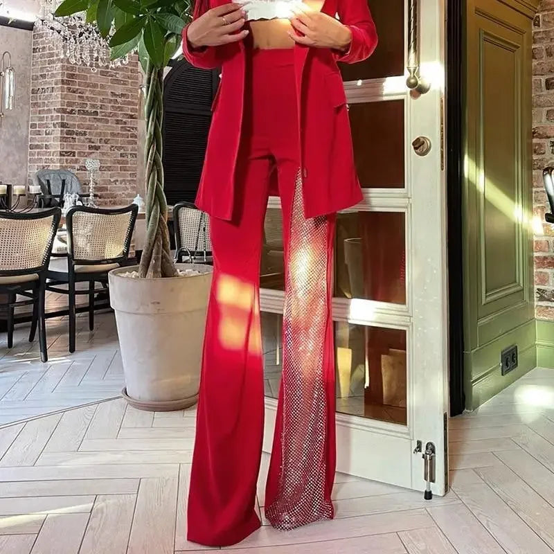 Women High Waist Flare Long Pants | Fashionsarah.com