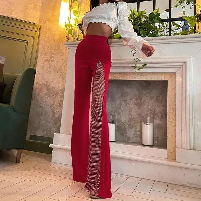 Women High Waist Flare Long Pants | Fashionsarah.com