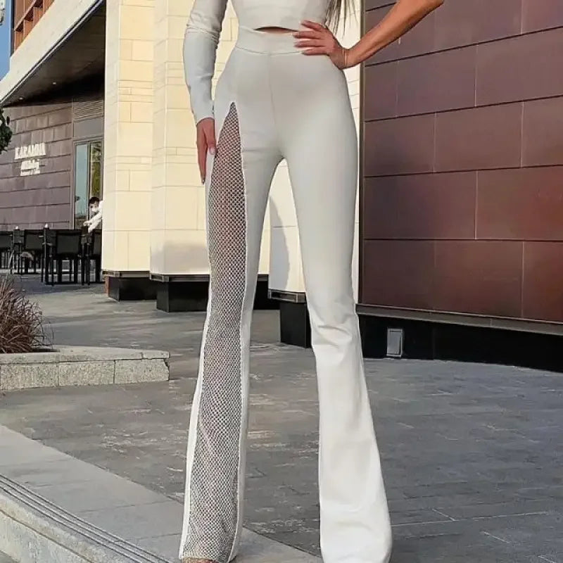 Women High Waist Flare Long Pants | Fashionsarah.com