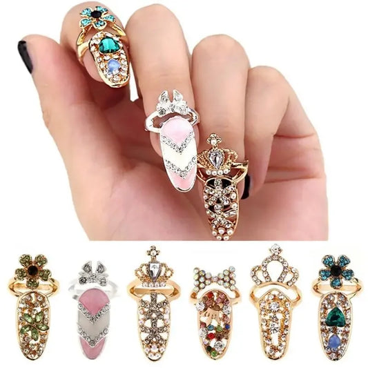 Rhinestone Fingernail Jewelry | Fashionsarah.com