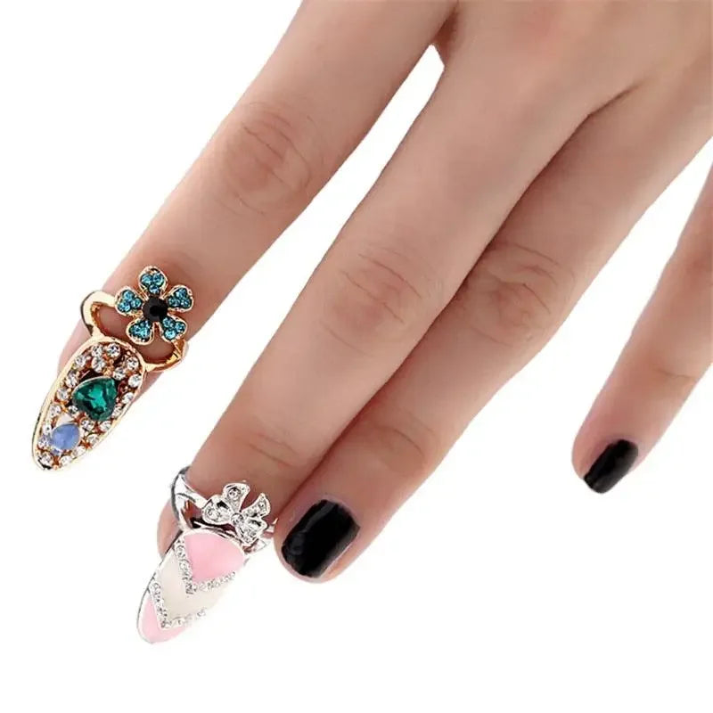 Rhinestone Fingernail Jewelry | Fashionsarah.com