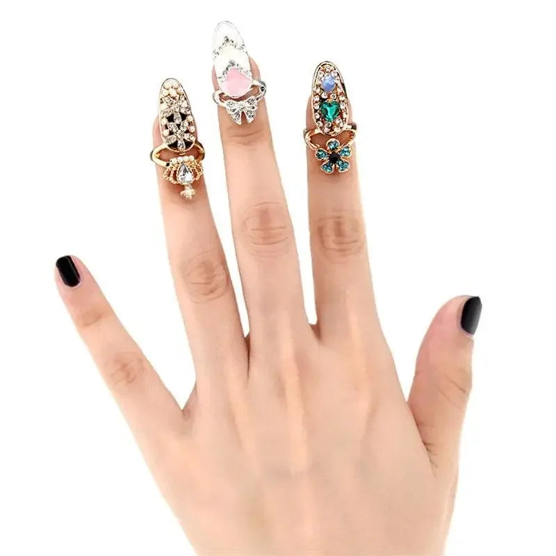 Rhinestone Fingernail Jewelry | Fashionsarah.com