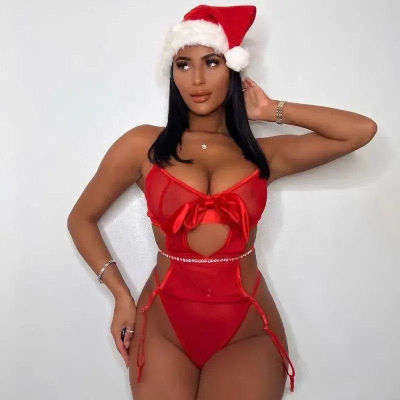 Christmas Rhinestone Lingerie | Fashionsarah.com