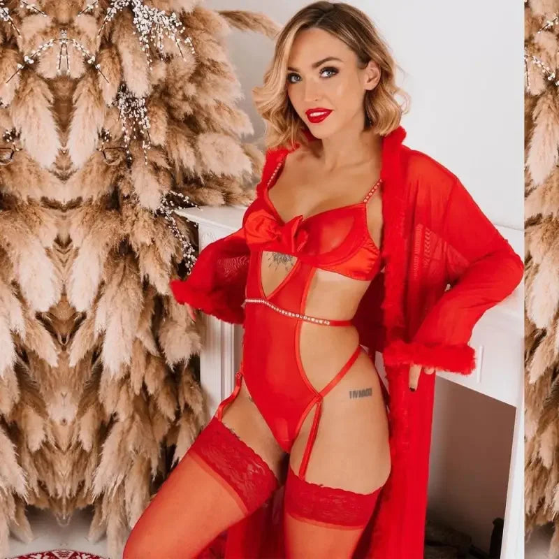 Christmas Rhinestone Lingerie | Fashionsarah.com