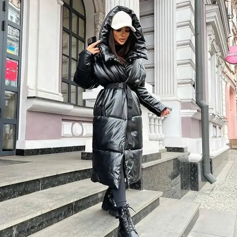 Hooded Long Belt Coats | Fashionsarah.com