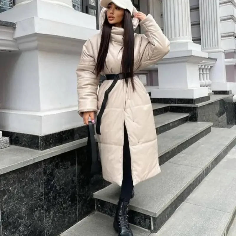 Hooded Long Belt Coats | Fashionsarah.com
