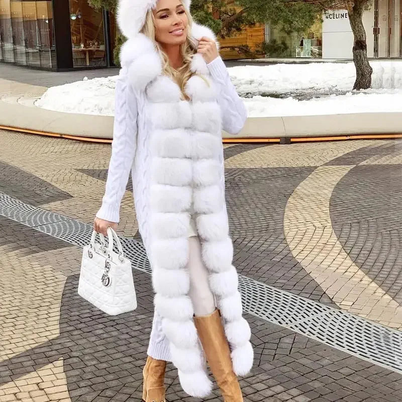 Stunning Women Coat With Fur Collar | Fashionsarah.com