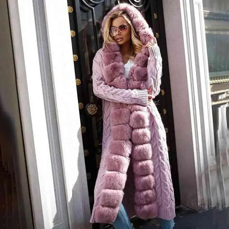Stunning Women Coat With Fur Collar | Fashionsarah.com