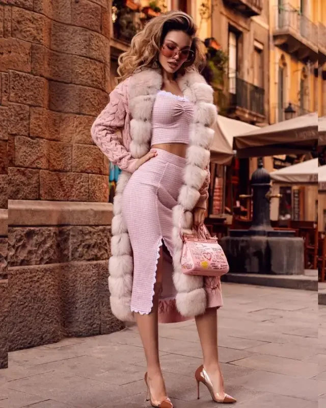 Stunning Women Coat With Fur Collar | Fashionsarah.com