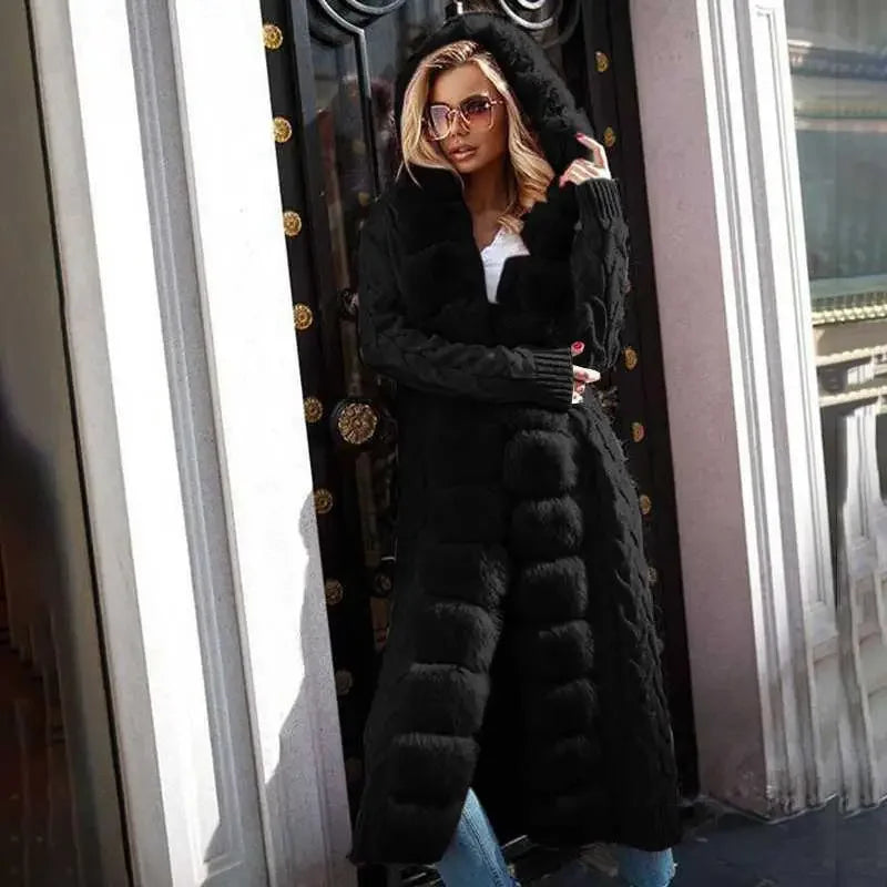 Stunning Women Coat With Fur Collar | Fashionsarah.com