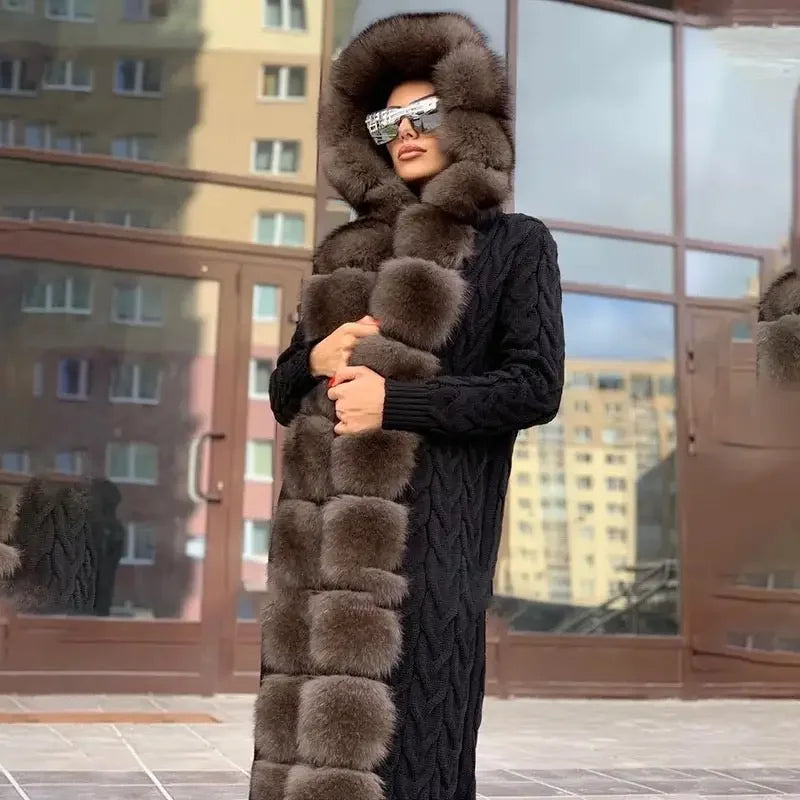 Stunning Women Coat With Fur Collar | Fashionsarah.com