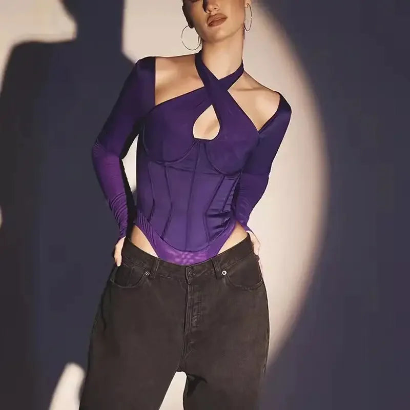 Cross Collar Bodysuits | Fashionsarah.com