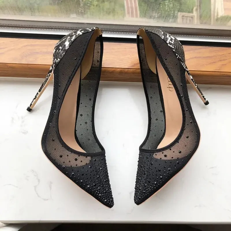 Croc-effect Diamond Pumps | Fashionsarah.com