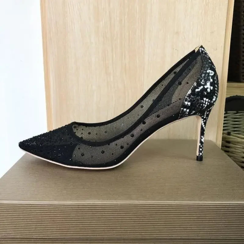 Croc-effect Diamond Pumps | Fashionsarah.com