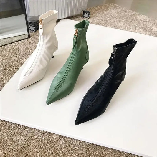 Satin Ankle Fashion Zip Boots | Fashionsarah.com