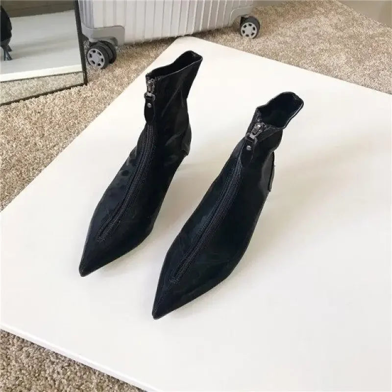 Satin Ankle Fashion Zip Boots | Fashionsarah.com