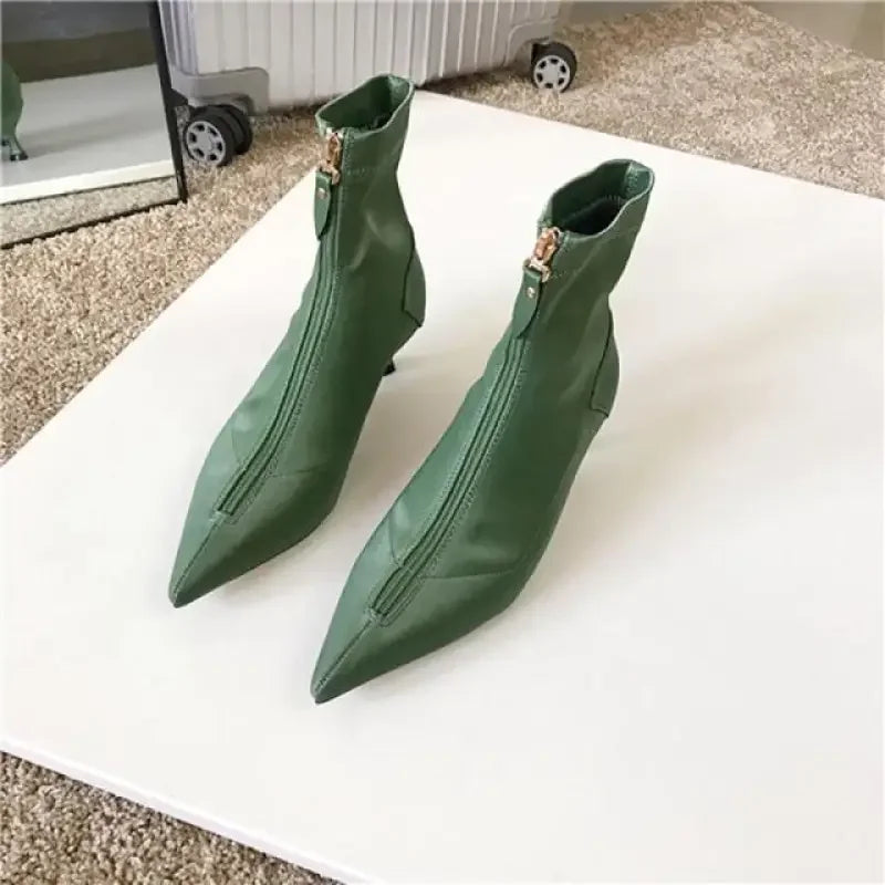 Satin Ankle Fashion Zip Boots | Fashionsarah.com