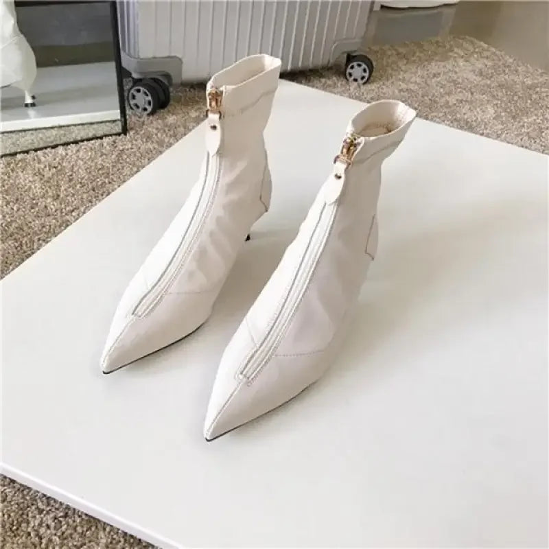 Satin Ankle Fashion Zip Boots | Fashionsarah.com