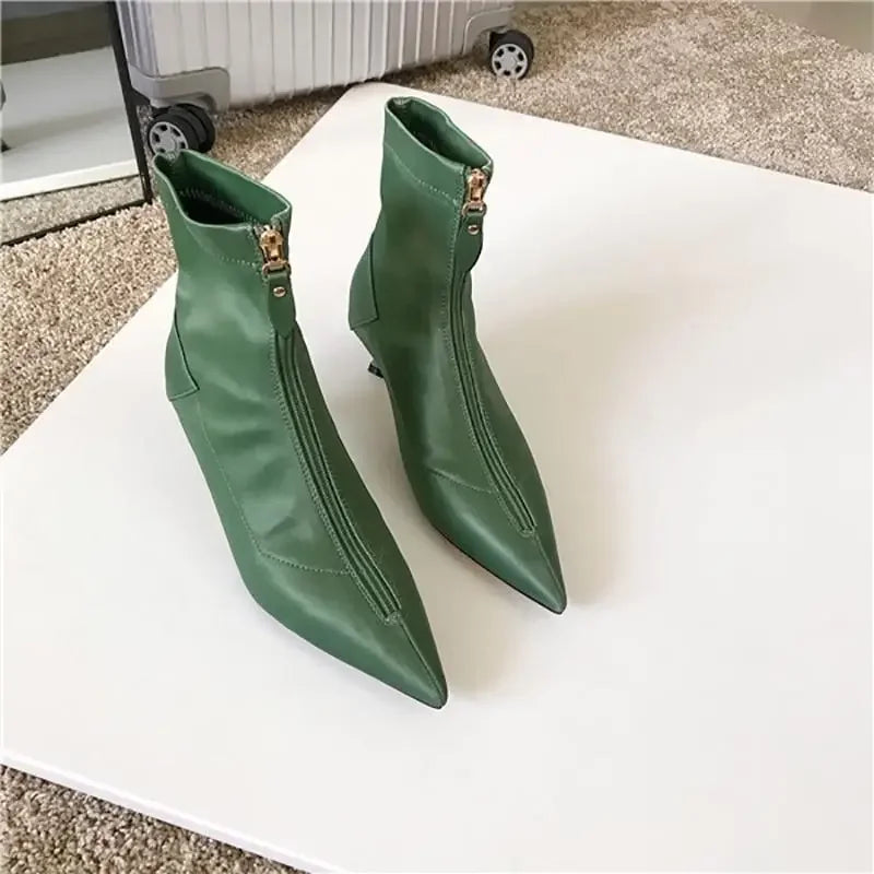 Satin Ankle Fashion Zip Boots | Fashionsarah.com