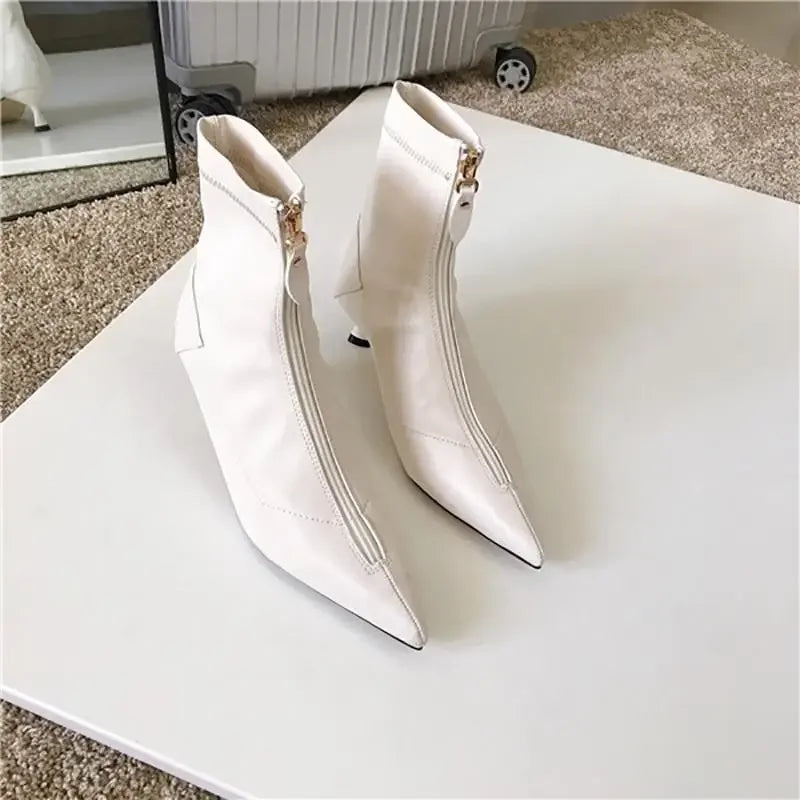 Satin Ankle Fashion Zip Boots | Fashionsarah.com