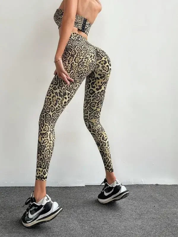 Women Leopard Pants+Sports Top | Fashionsarah.com