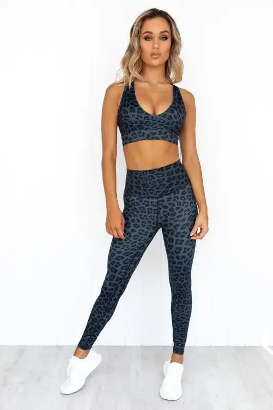 Blue Leopard Legging Set | Fashionsarah.com