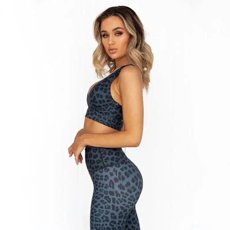 Blue Leopard Legging Set | Fashionsarah.com