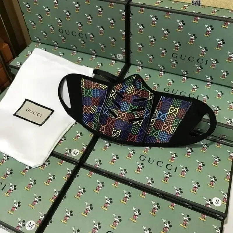Lux Gucci-patterned mask from Fashionsarah showcasing high-end fashion and style