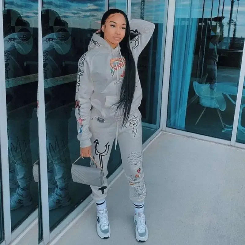 Hoody Sweatshirt+Sweatspants Matching Suits | Fashionsarah.com