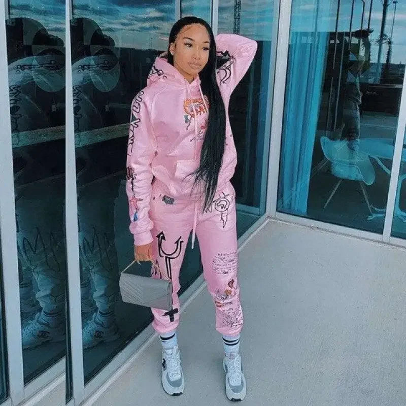 Hoody Sweatshirt+Sweatspants Matching Suits | Fashionsarah.com