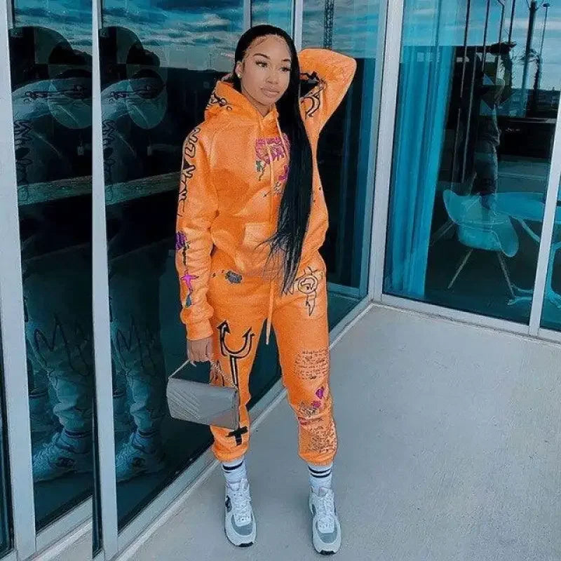 Hoody Sweatshirt+Sweatspants Matching Suits | Fashionsarah.com