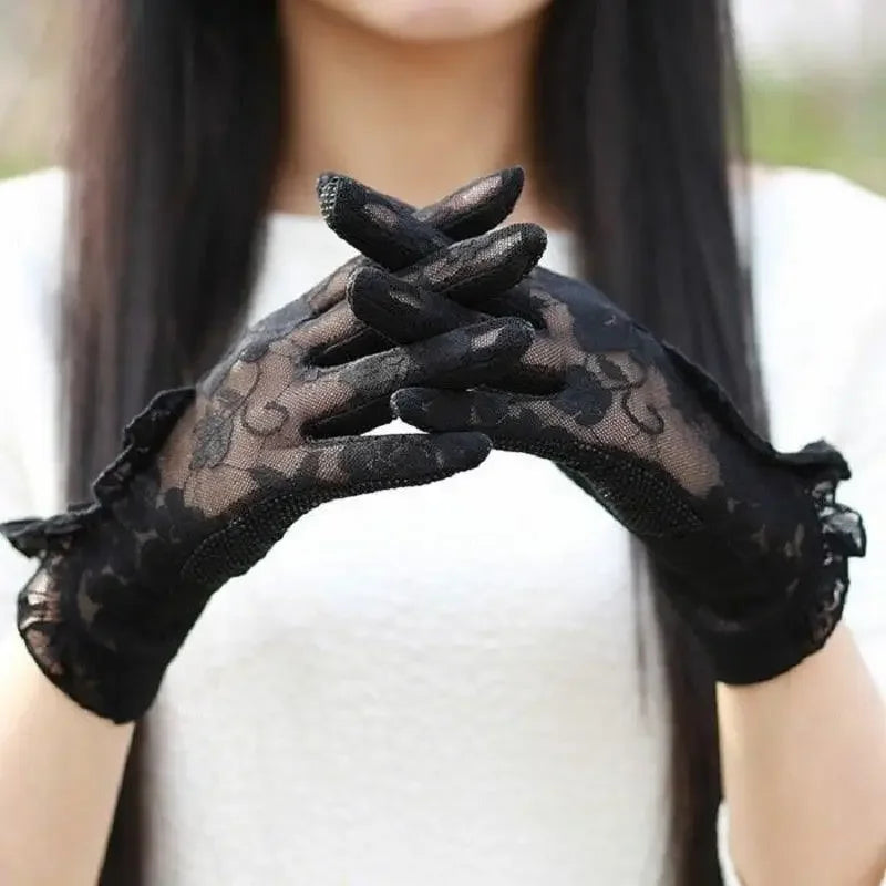 Lace Lotus Leaf Gloves | Fashionsarah.com