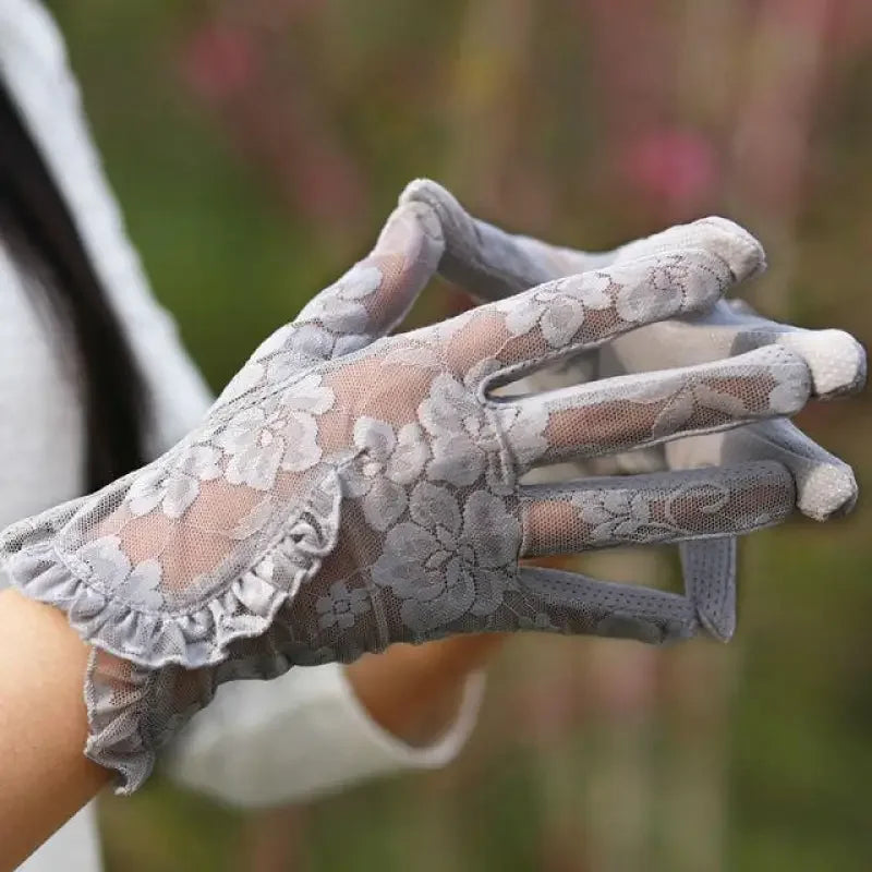 Lace Lotus Leaf Gloves | Fashionsarah.com