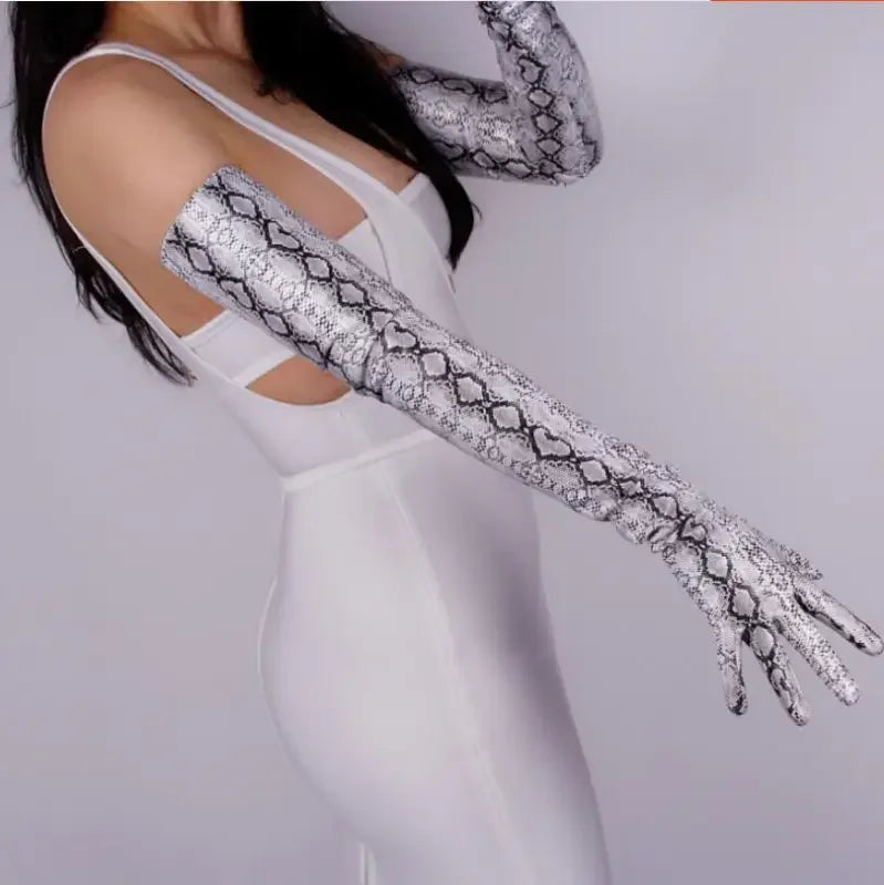 Faux leather long gloves 70cm | Fashionsarah.com