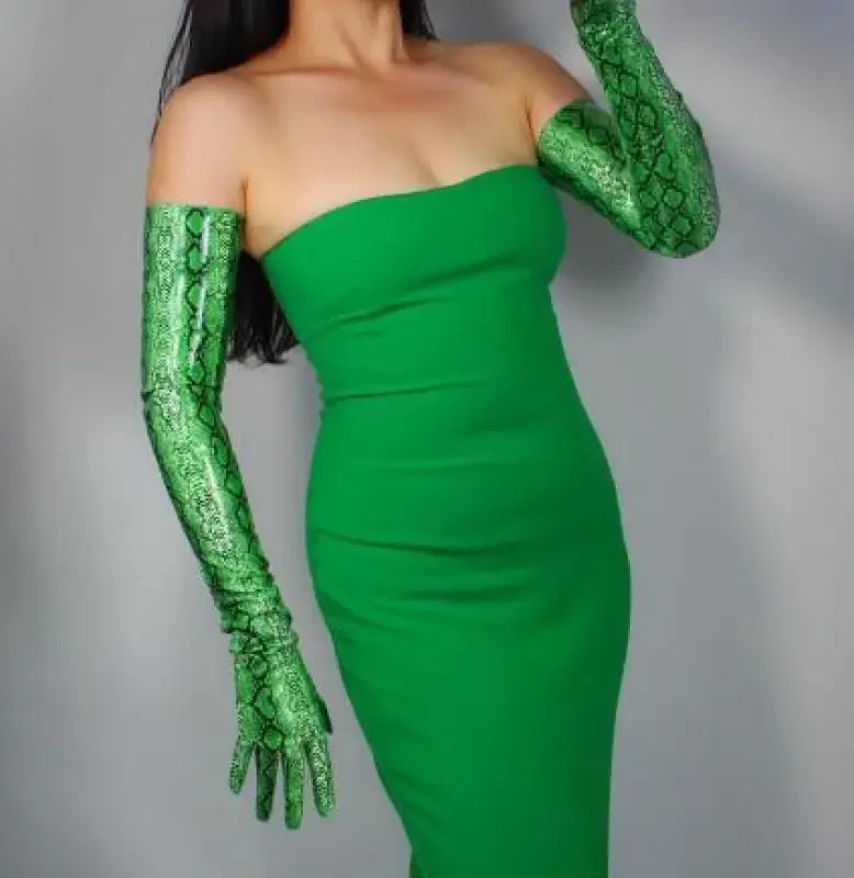 Faux leather long gloves 70cm | Fashionsarah.com