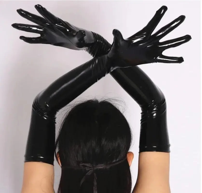 Shiny Latex Long Gloves | Fashionsarah.com